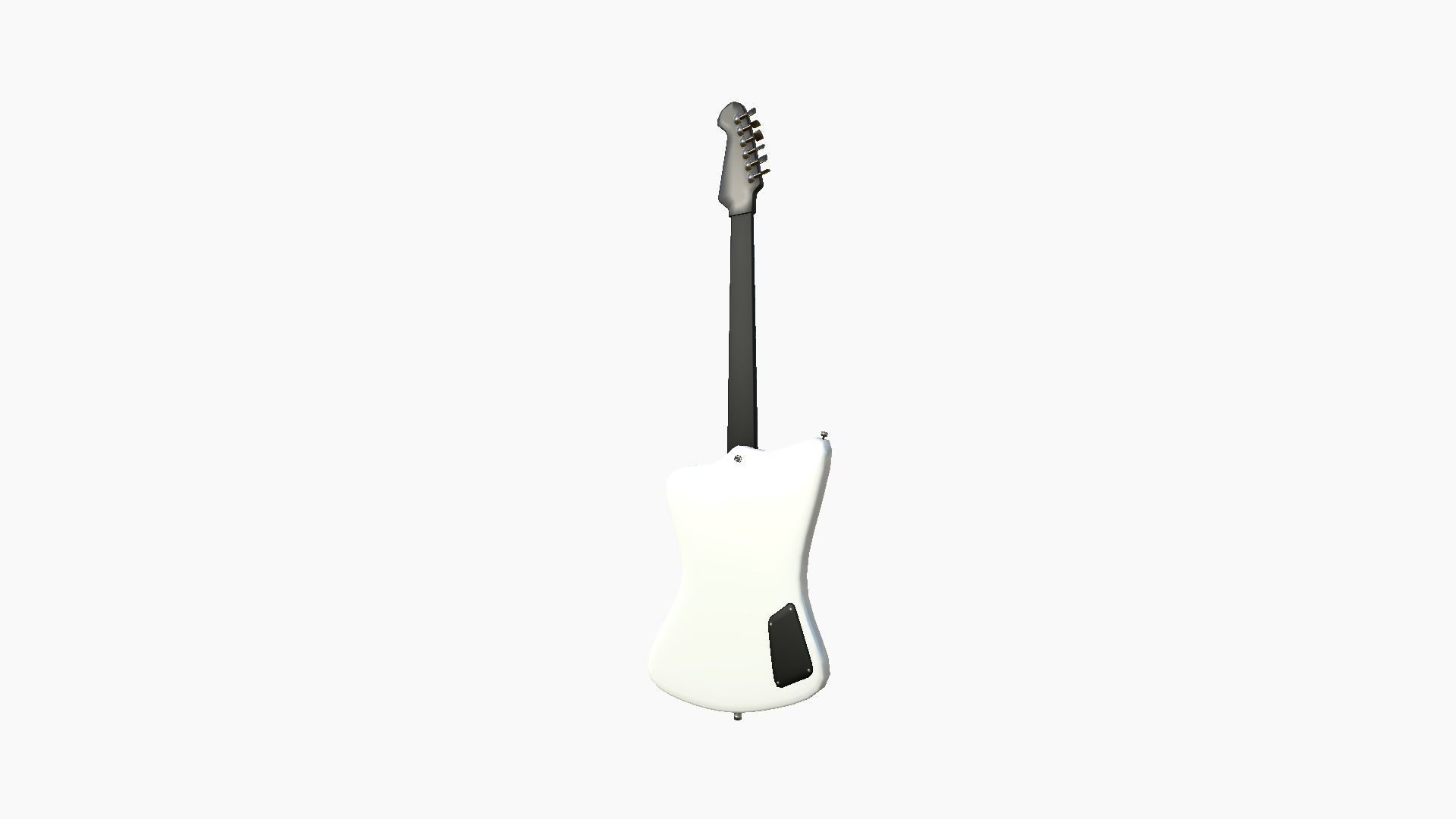Electric Guitar G02 White - Music Instrument Design Low-poly 3D model_2