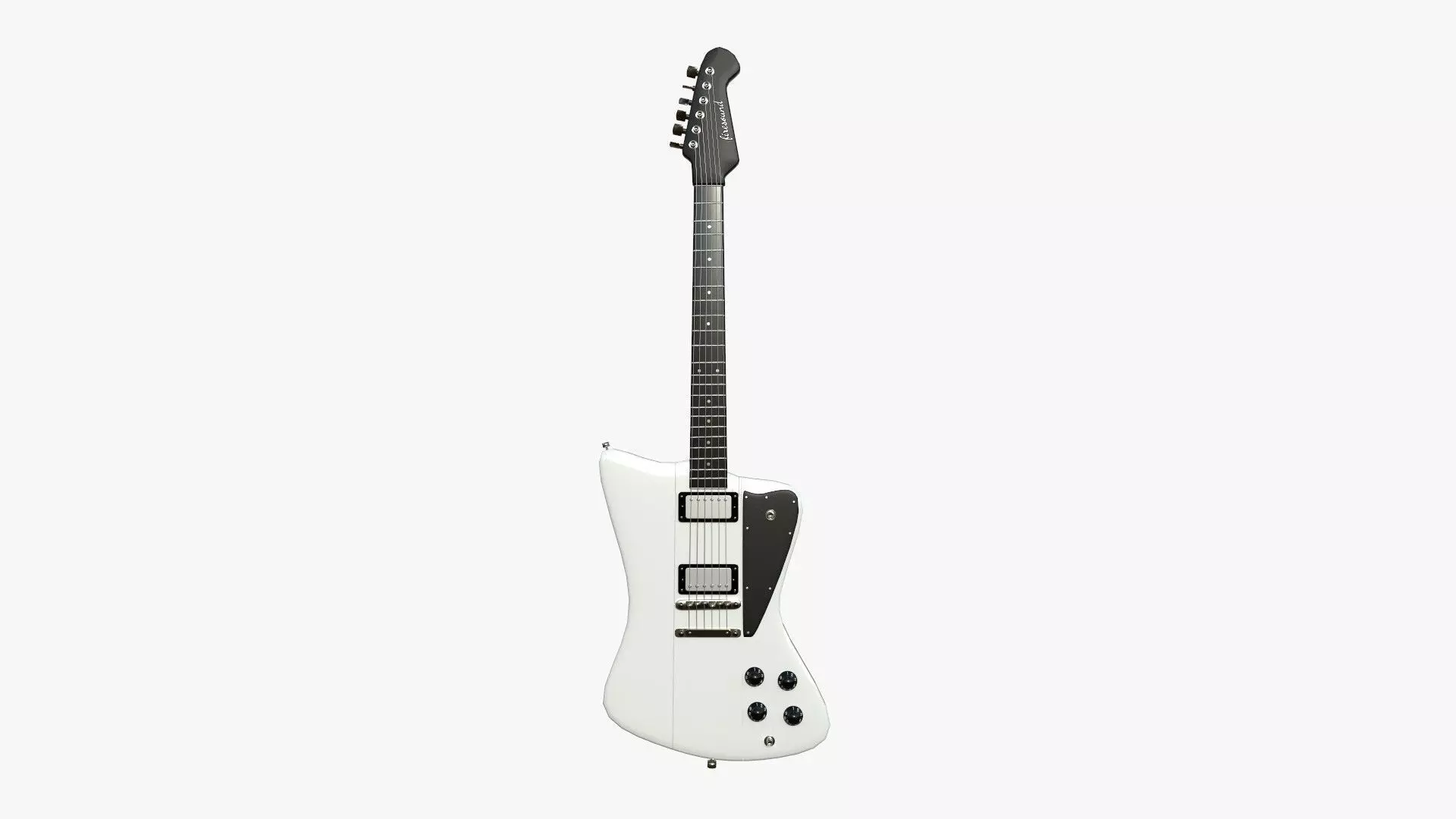 Electric Guitar G02 White - Music Instrument Design Low-poly 3D model_0