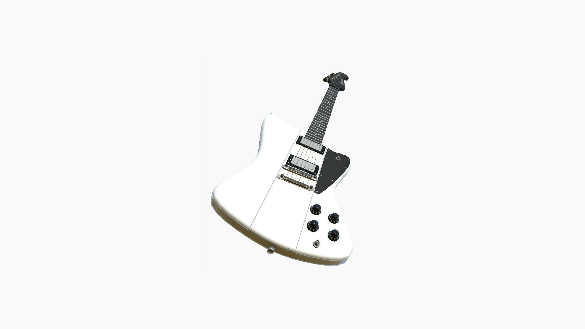 Electric Guitar G02 White - Music Instrument Design Low-poly 3D model_3