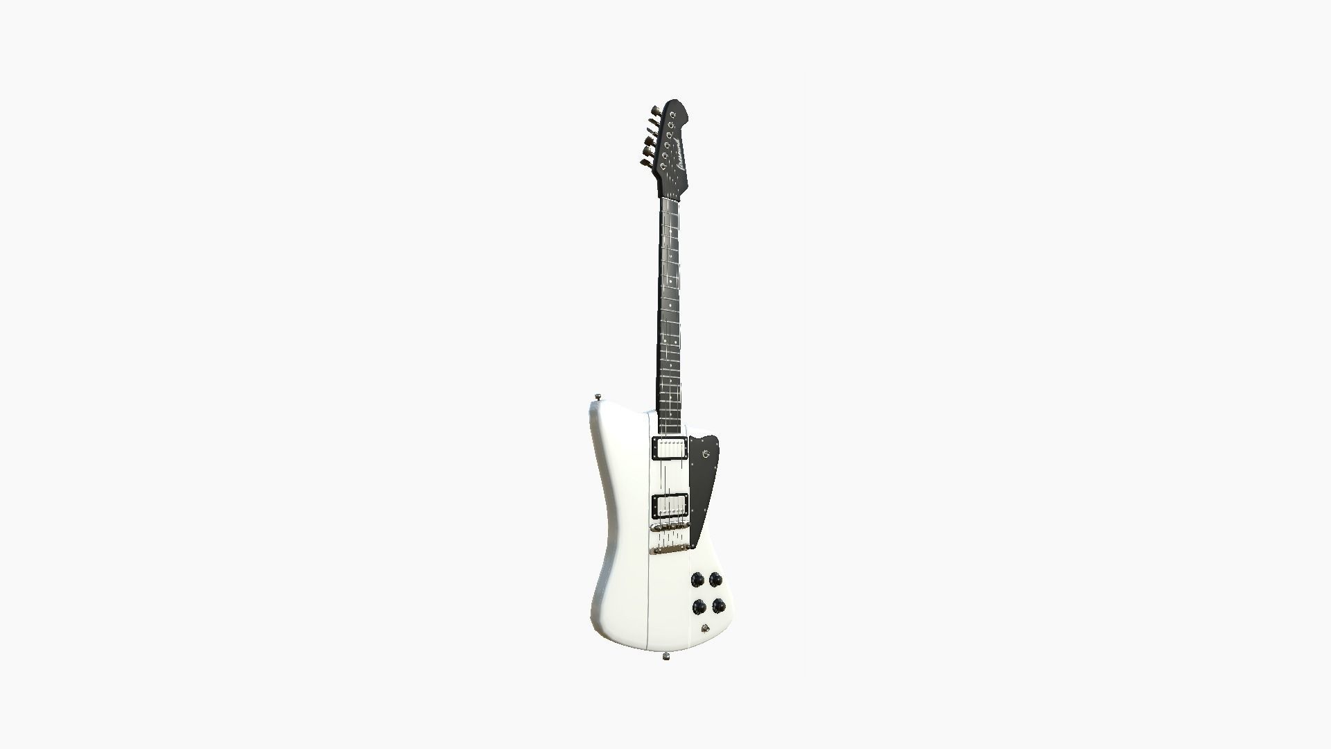 Electric Guitar G02 White - Music Instrument Design Low-poly 3D model_1