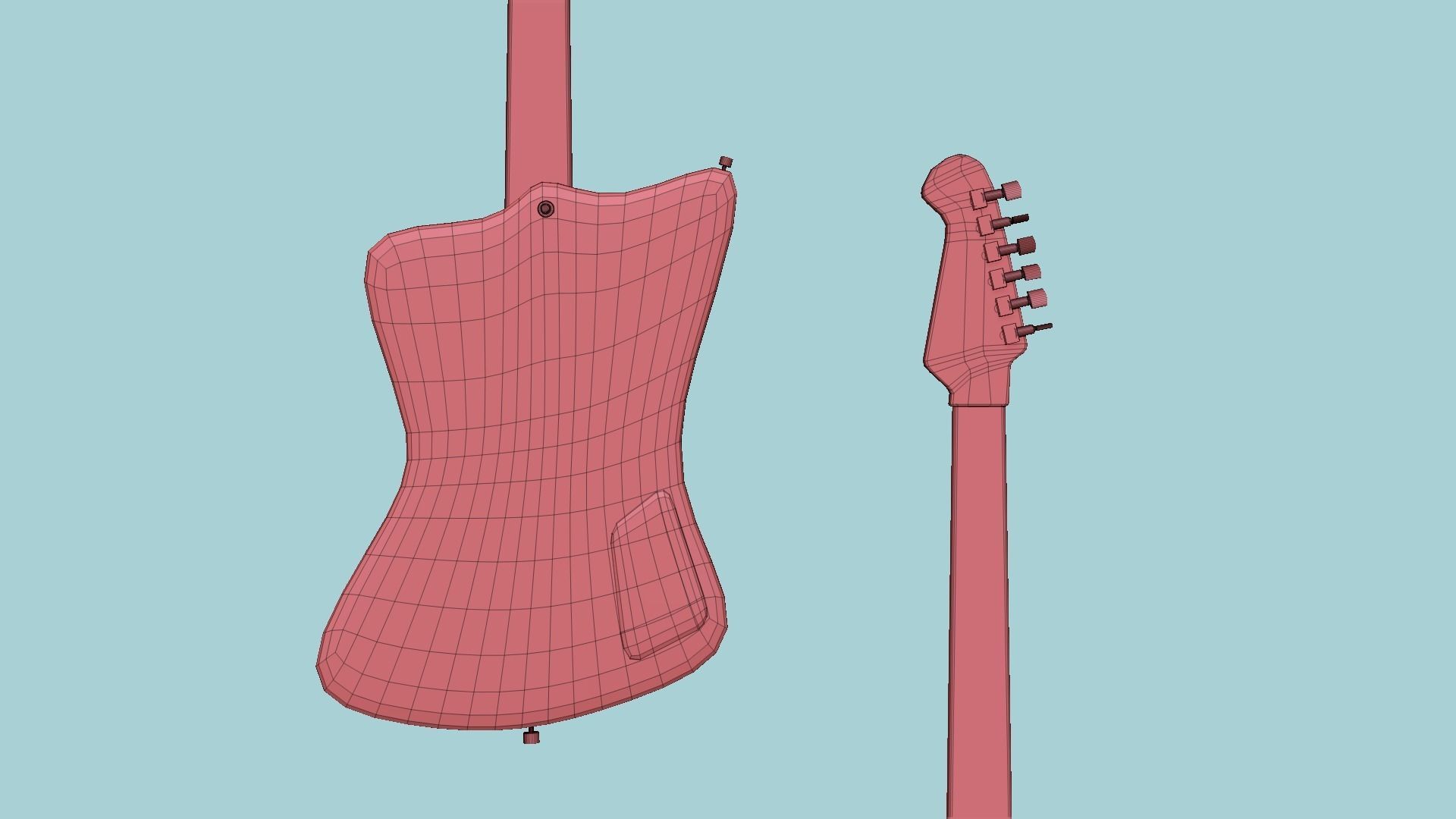 Electric Guitar G03 Black - Music Instrument Design Low-poly 3D model_16