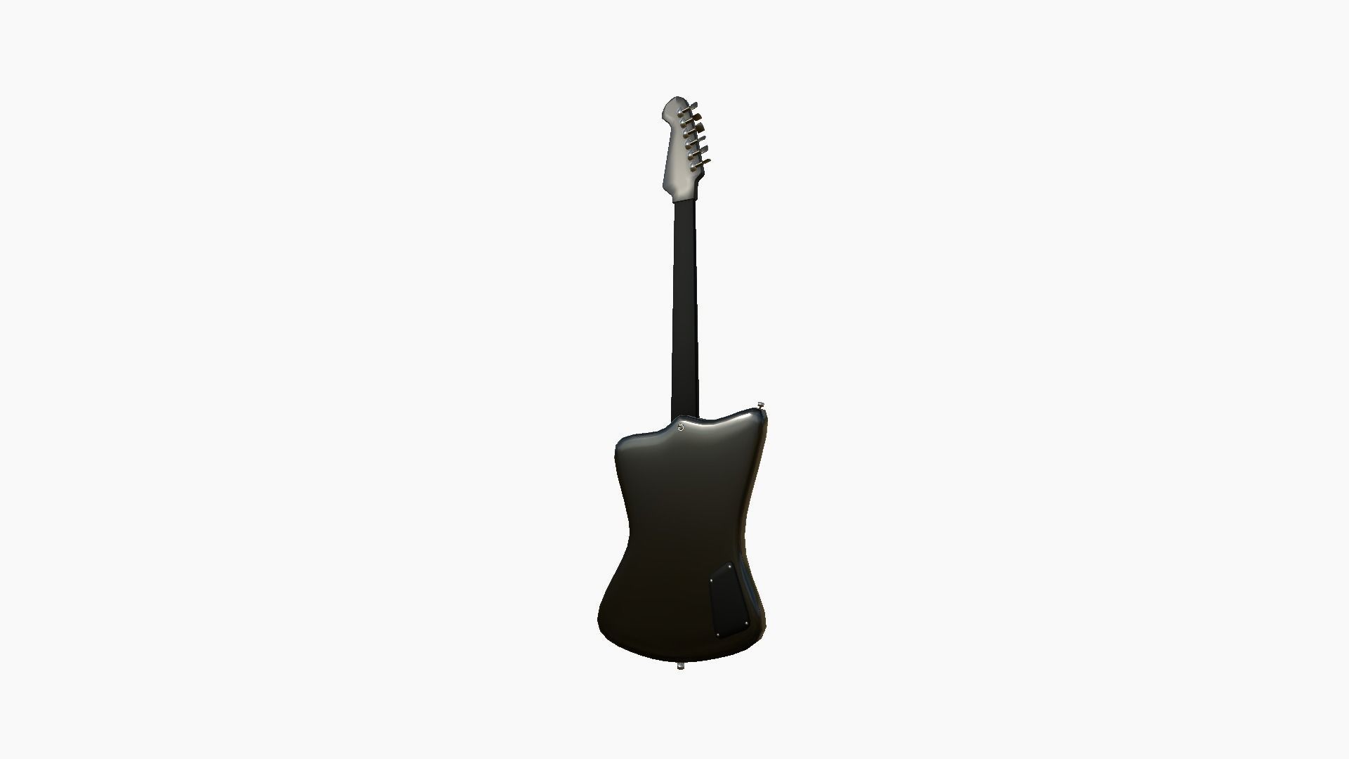 Electric Guitar G03 Black - Music Instrument Design Low-poly 3D model_2