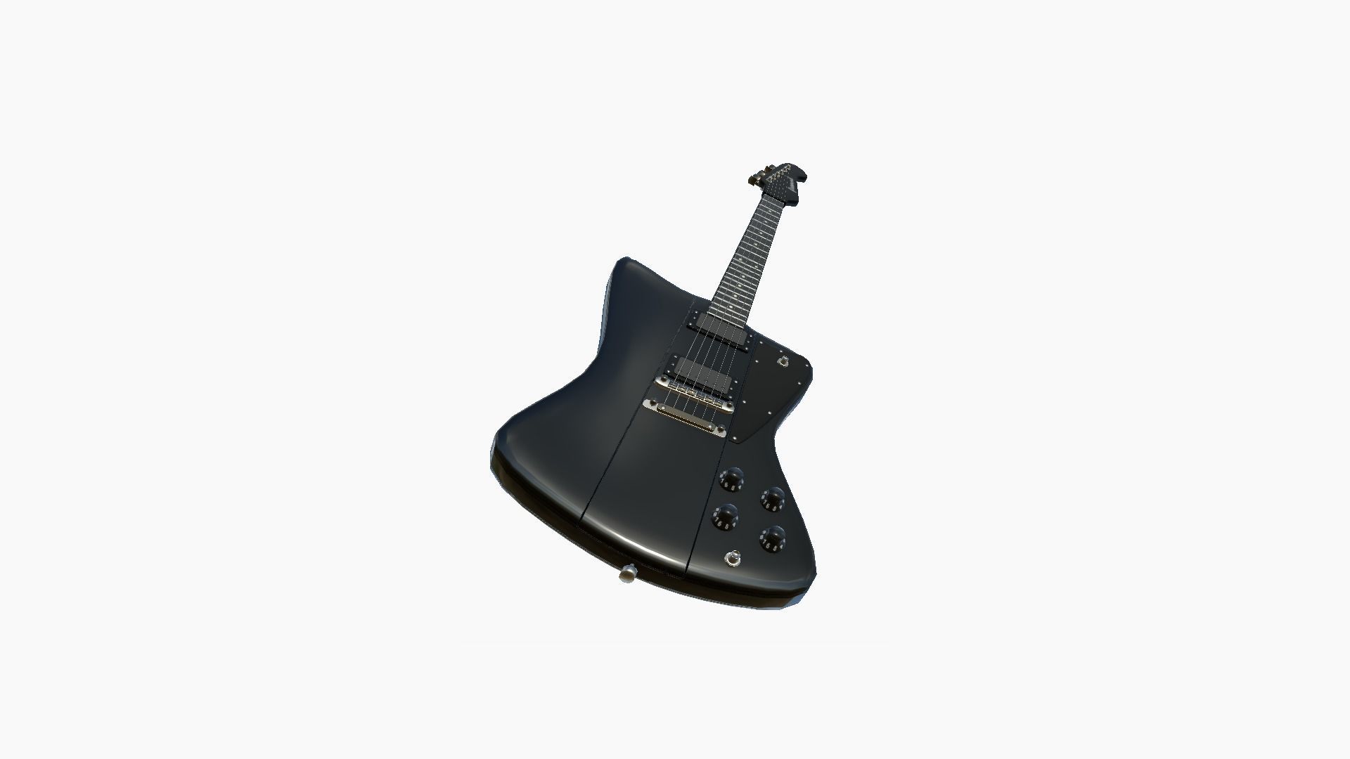 Electric Guitar G03 Black - Music Instrument Design Low-poly 3D model_3