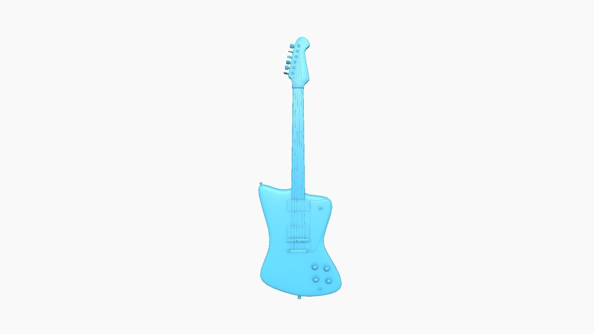 Electric Guitar G03 Black - Music Instrument Design Low-poly 3D model_7