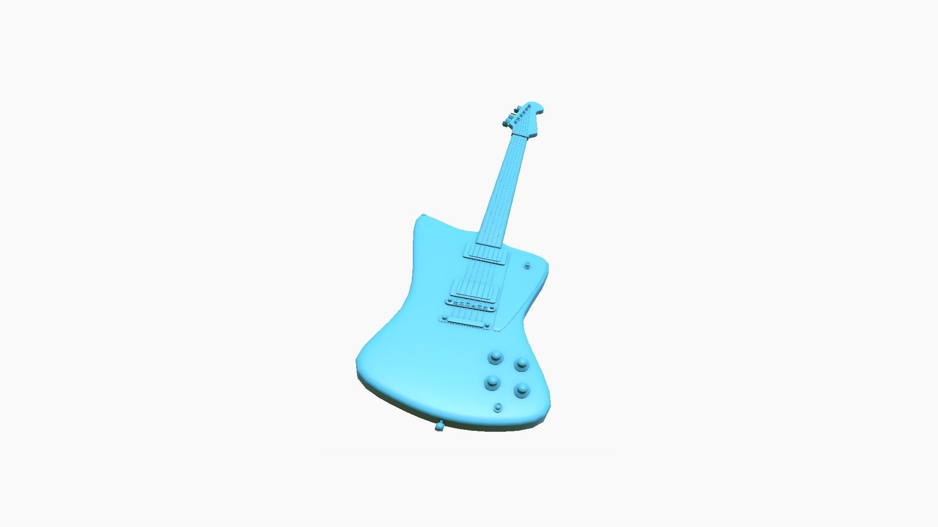 Electric Guitar G03 Black - Music Instrument Design Low-poly 3D model_8