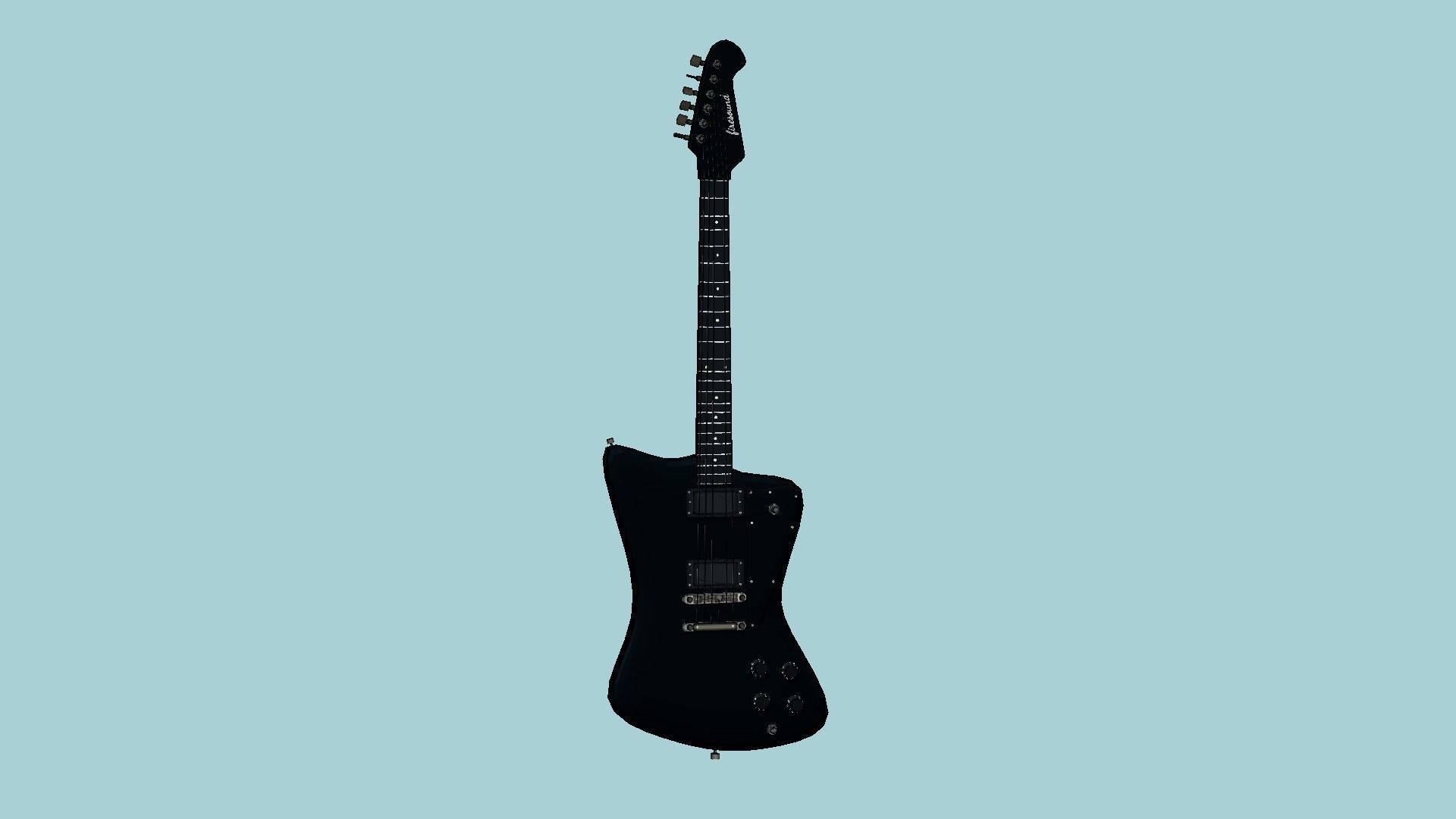Electric Guitar G03 Black - Music Instrument Design Low-poly 3D model_6