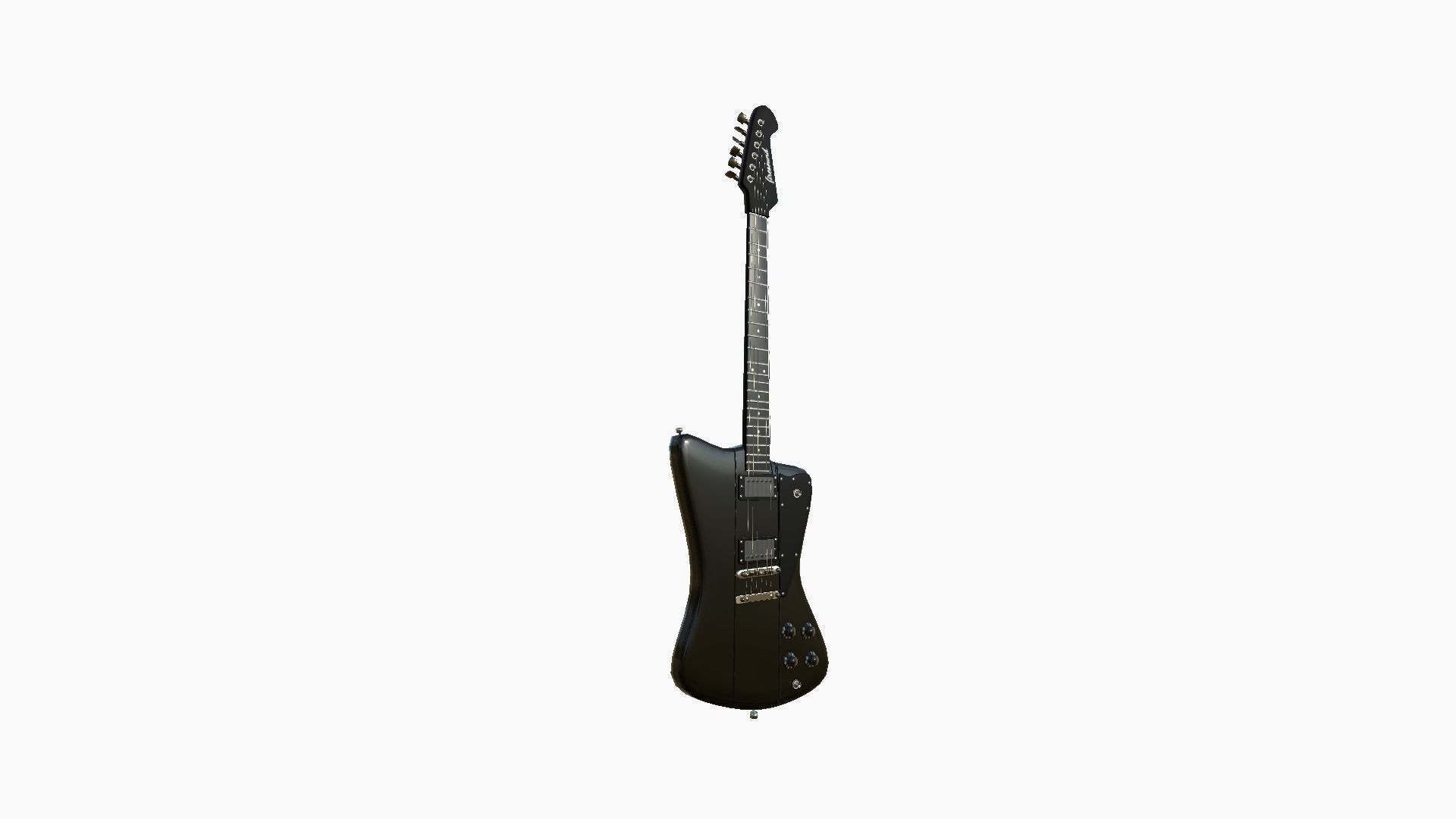 Electric Guitar G03 Black - Music Instrument Design Low-poly 3D model_1