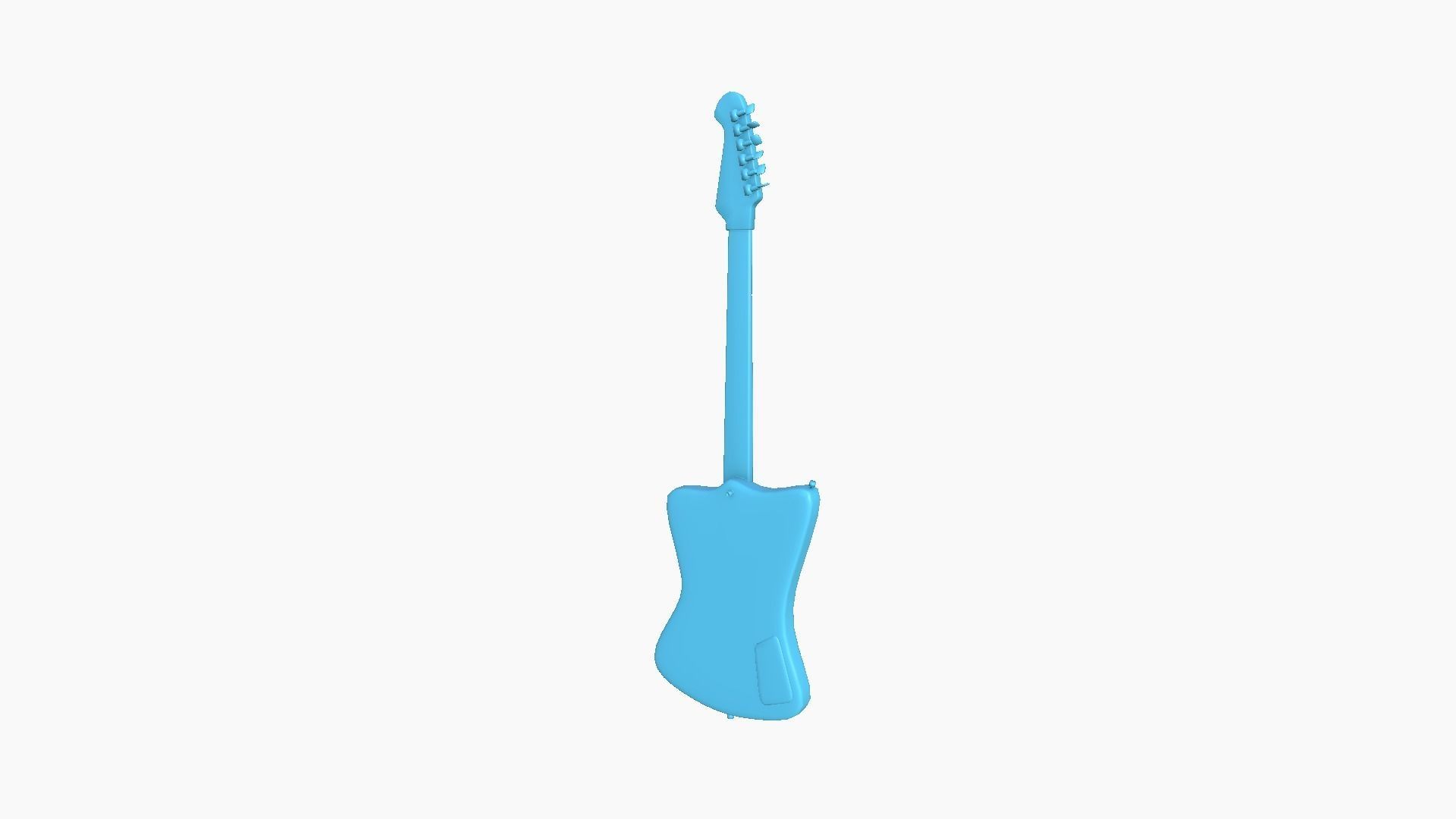 Electric Guitar G04 Light Blue - Music Instrument Design Low-poly 3D model_11
