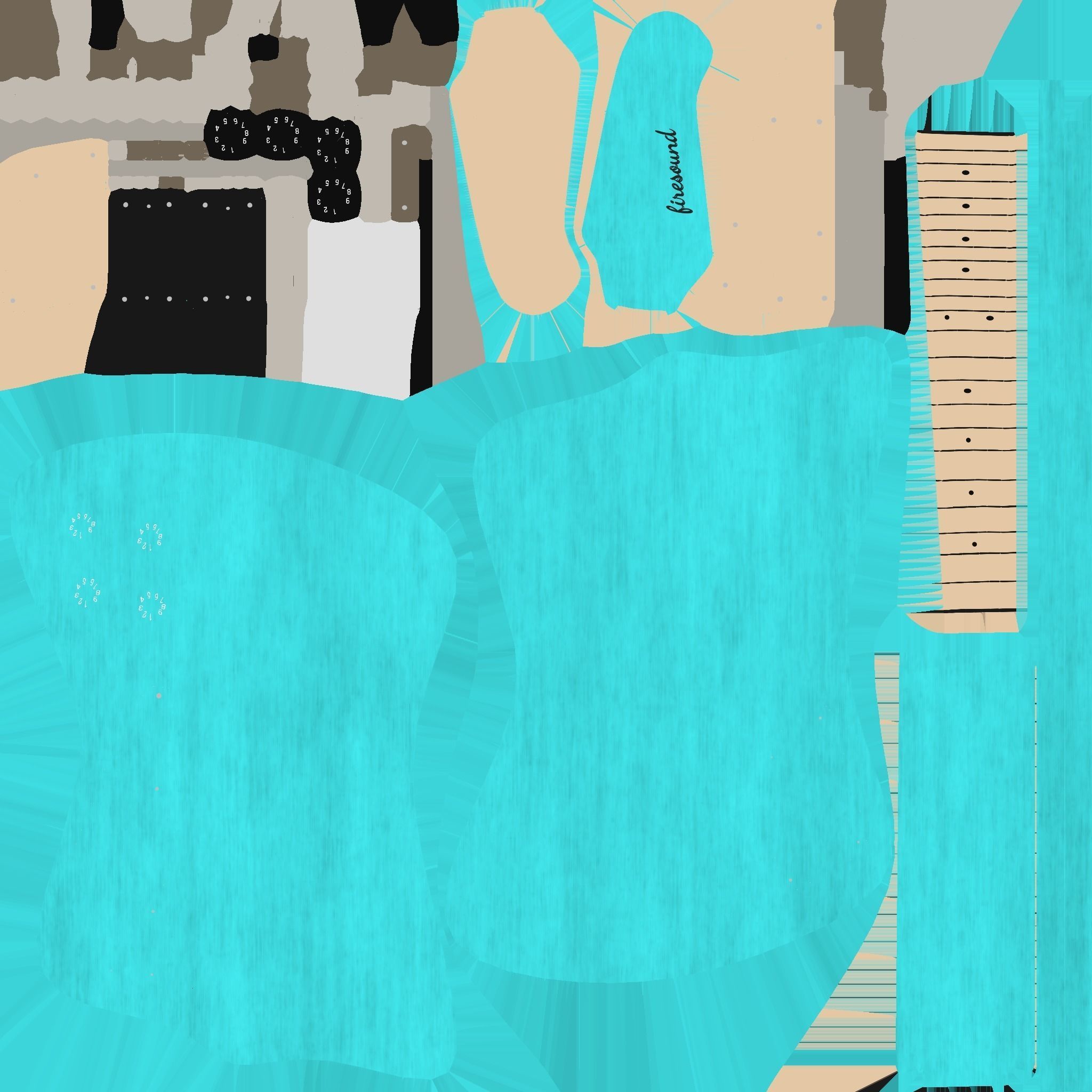 Electric Guitar G04 Light Blue - Music Instrument Design Low-poly 3D model_18