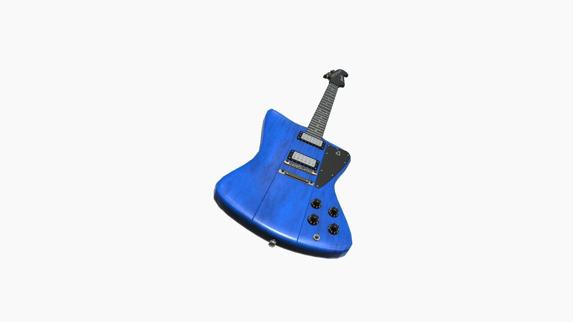 Electric Guitar G05 Dark Blue - Music Instrument Design Low-poly 3D model_3