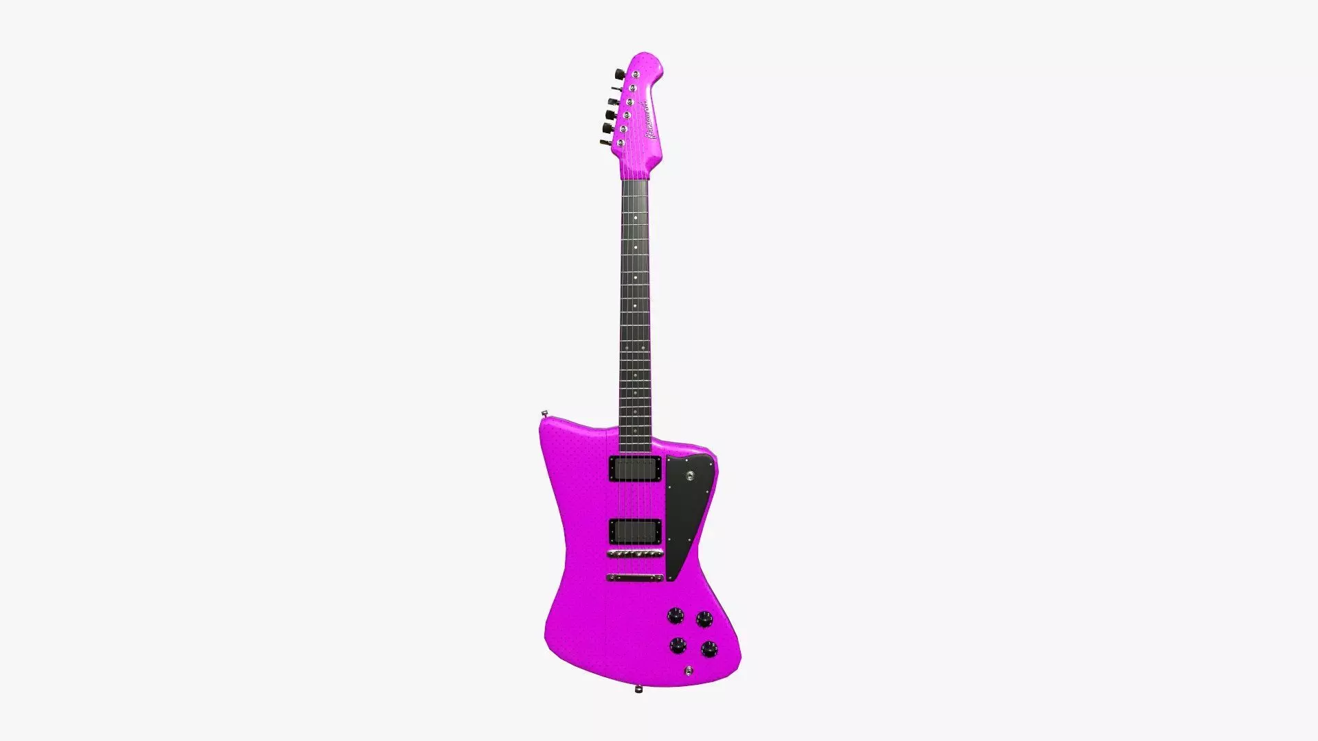 Electric Guitar G06 Pink - Music Instrument Design Low-poly 3D model_0