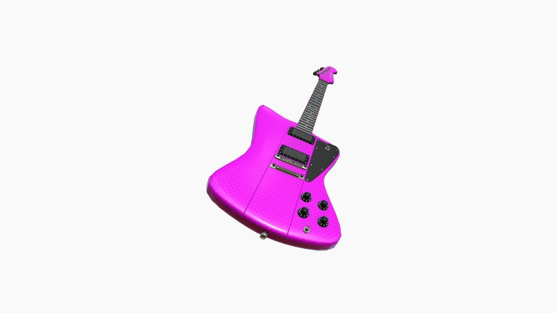 Electric Guitar G06 Pink - Music Instrument Design Low-poly 3D model_3