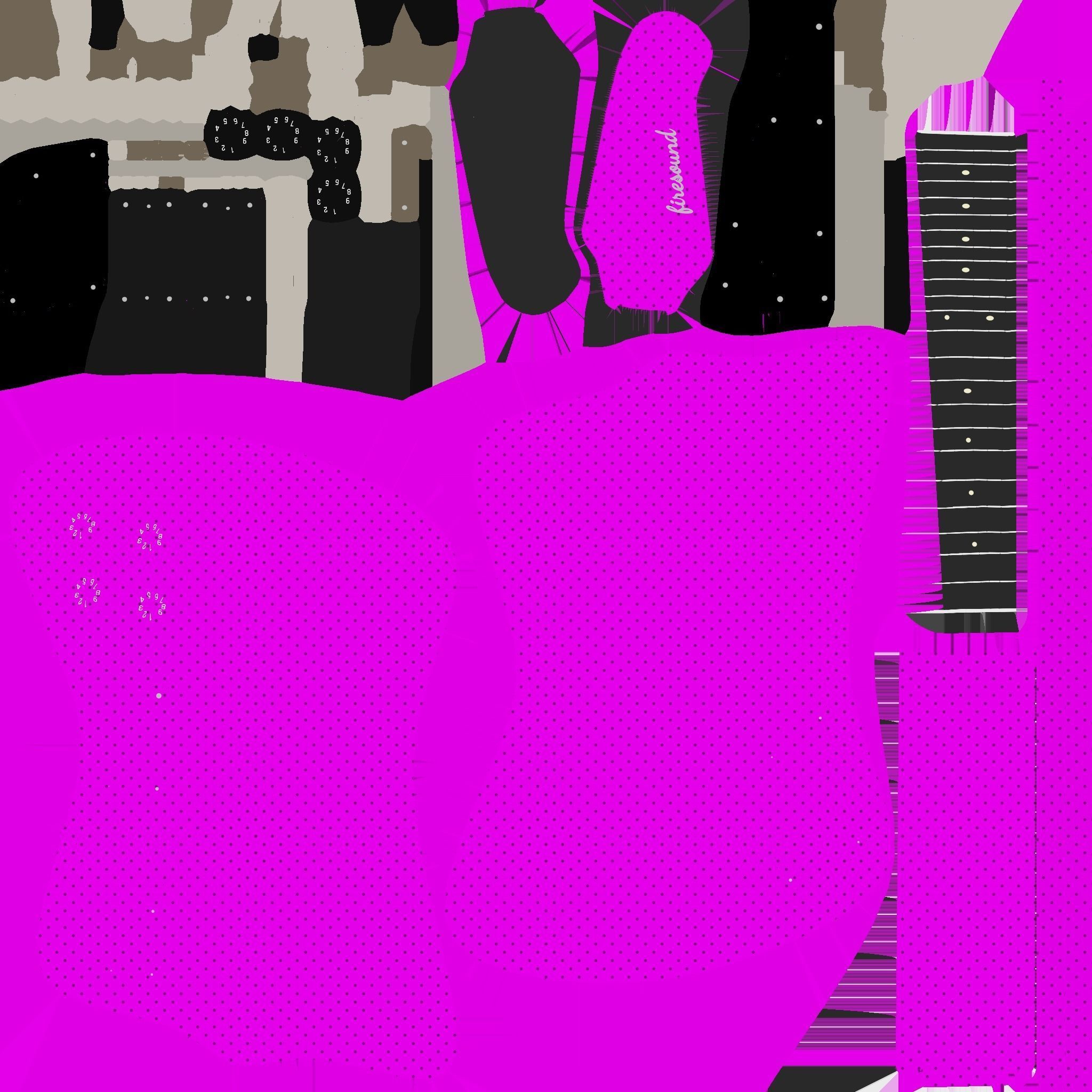 Electric Guitar G06 Pink - Music Instrument Design Low-poly 3D model_18