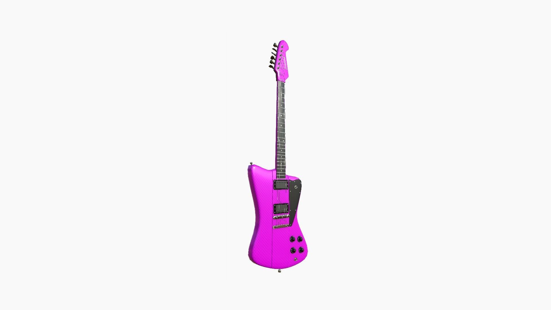 Electric Guitar G06 Pink - Music Instrument Design Low-poly 3D model_1
