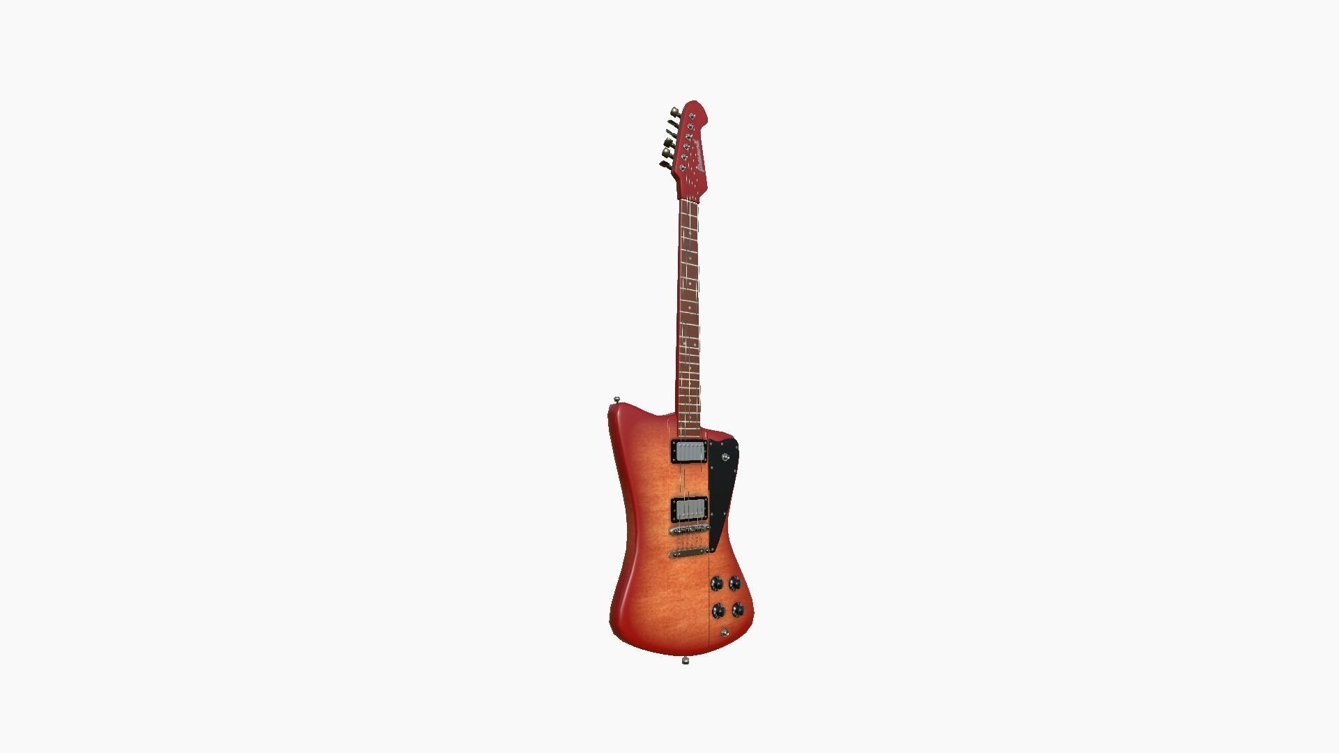 Electric Guitar G08 Red Wood - Music Instrument Design Low-poly 3D model_1