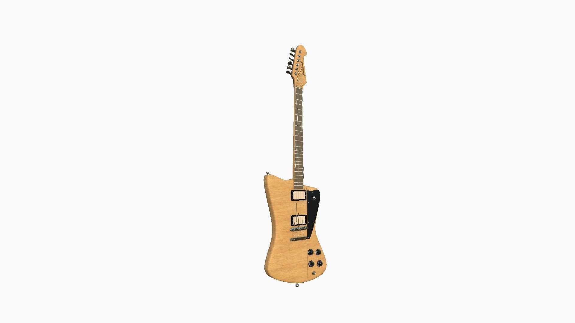 Electric Guitar G09 Light Wood - Music Instrument Design Low-poly 3D model_1