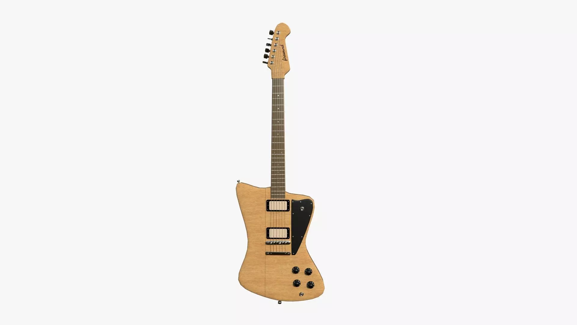 Electric Guitar G09 Light Wood - Music Instrument Design Low-poly 3D model_0