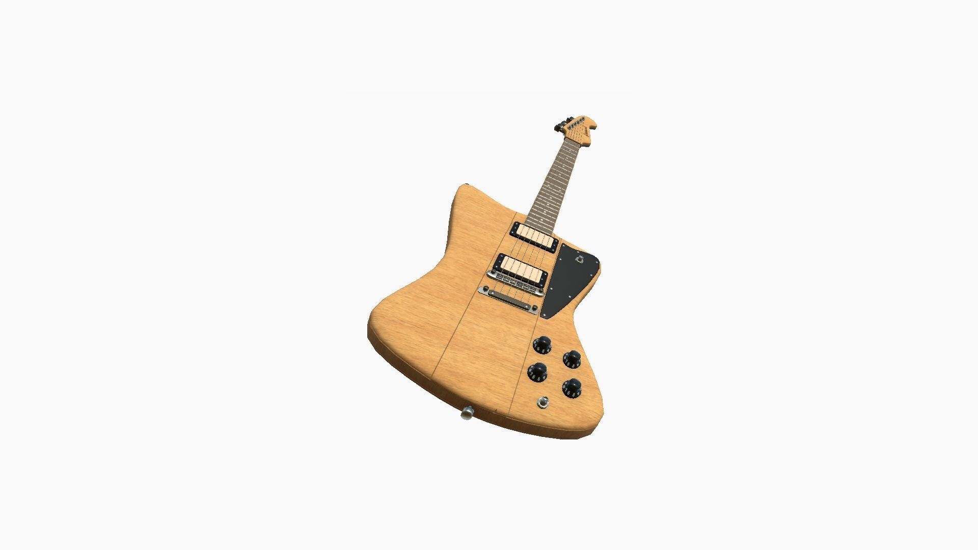 Electric Guitar G09 Light Wood - Music Instrument Design Low-poly 3D model_3