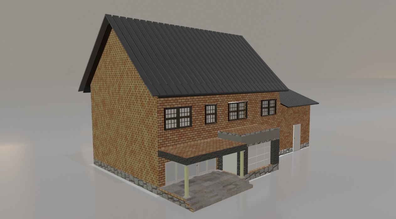 City House 2 3d exterior Models Low-poly 3D model_3