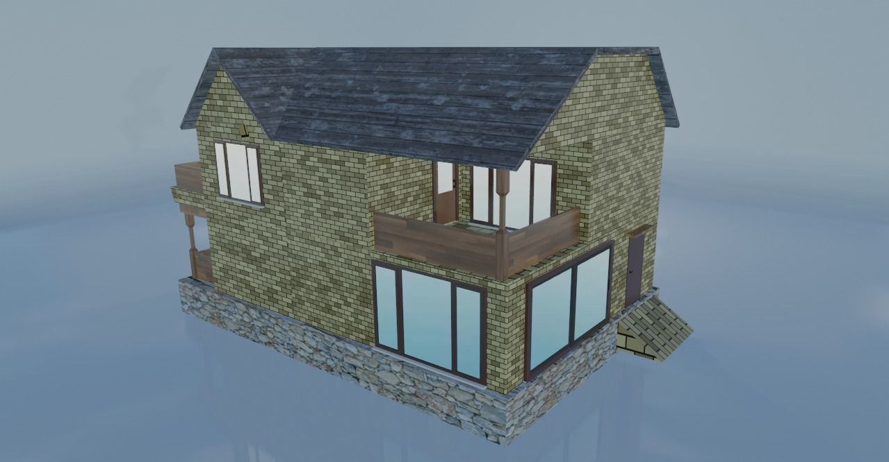 City House 2 3d exterior Models Low-poly 3D model_9