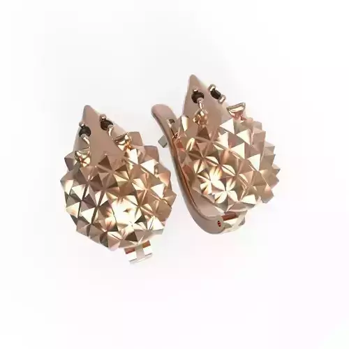 G0158 hedgehog earrings - rose gold
