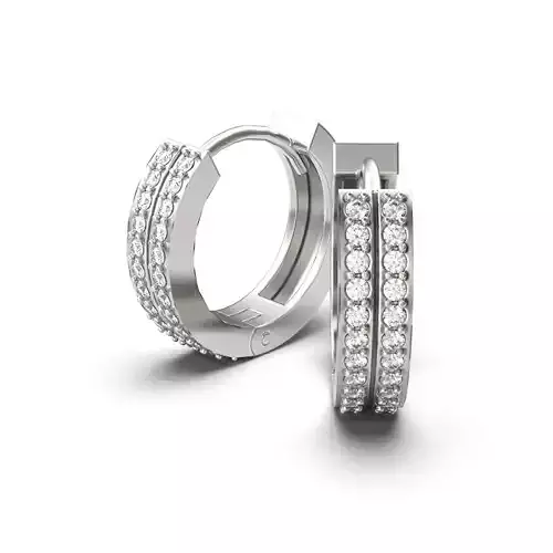 G0154 two diamond hoop earrings gold