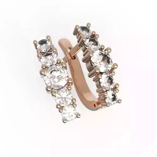 G0151 rose gold diamond hoop earring