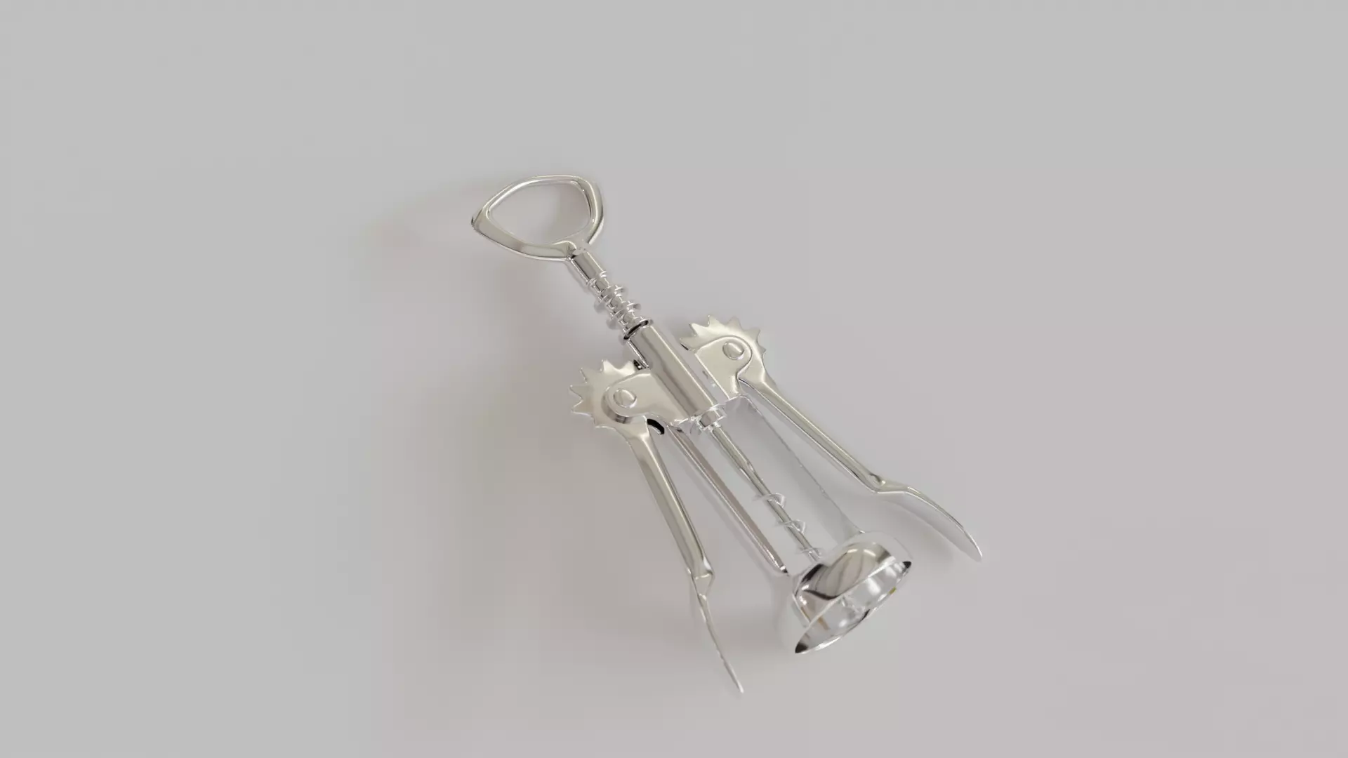 corkscrew silver wine Free 3D model_0
