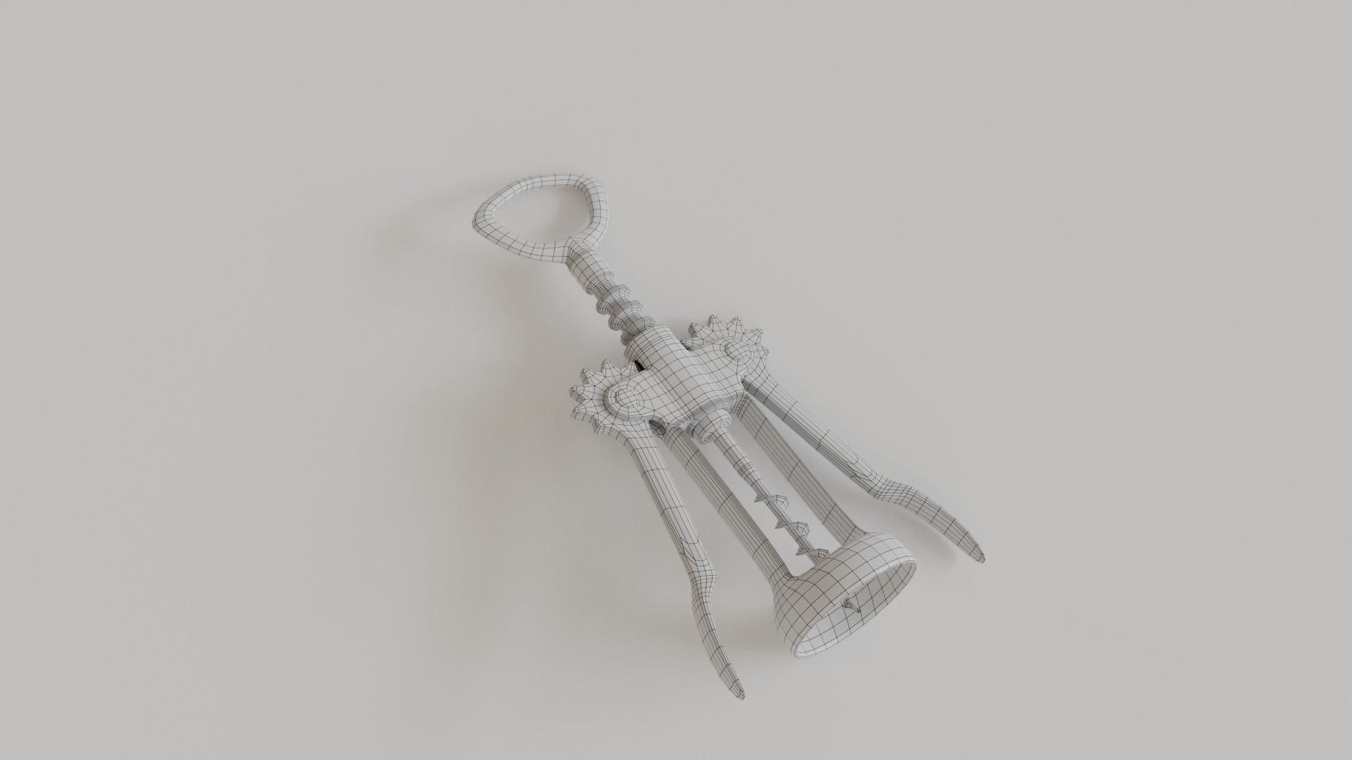 corkscrew silver wine Free 3D model_5