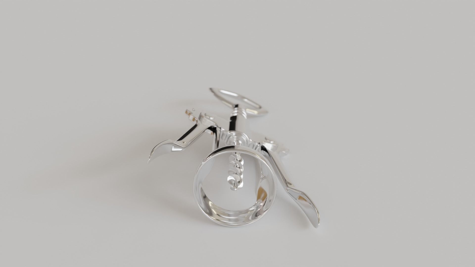 corkscrew silver wine Free 3D model_3