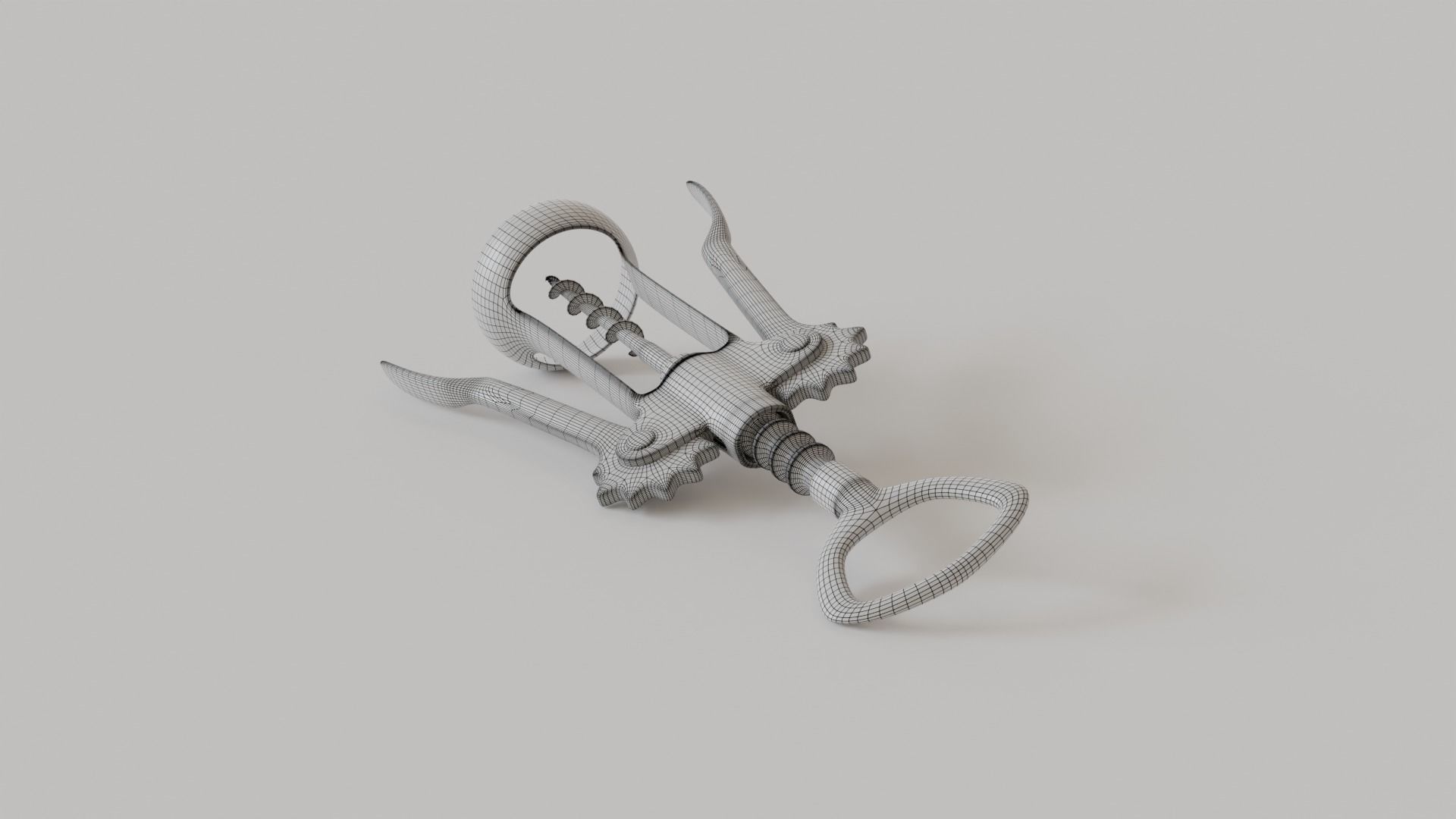 corkscrew silver wine Free 3D model_6