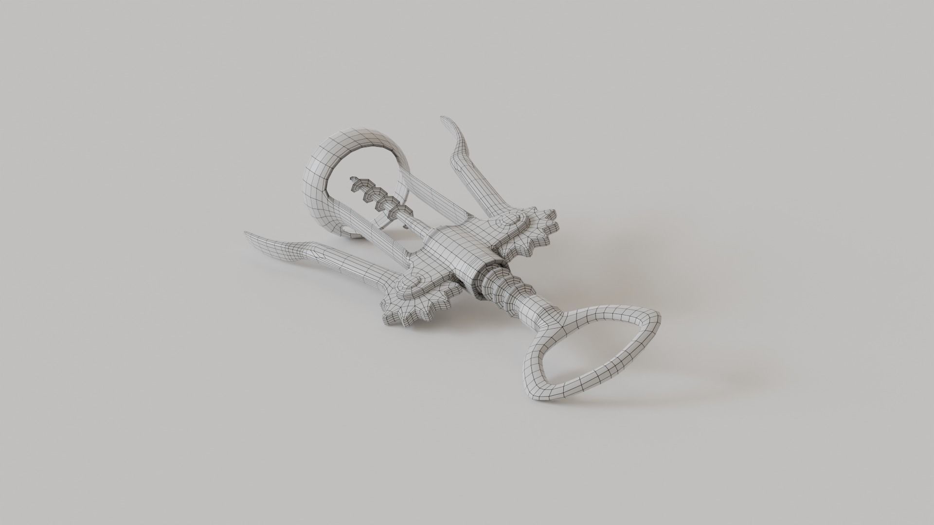 corkscrew silver wine Free 3D model_7