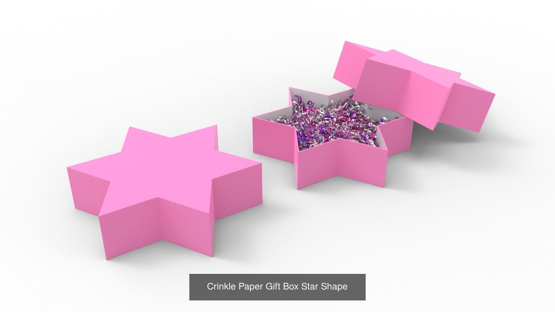 Crinkle Paper Gift Boxes - 6 Pack 3D Model Collection_3
