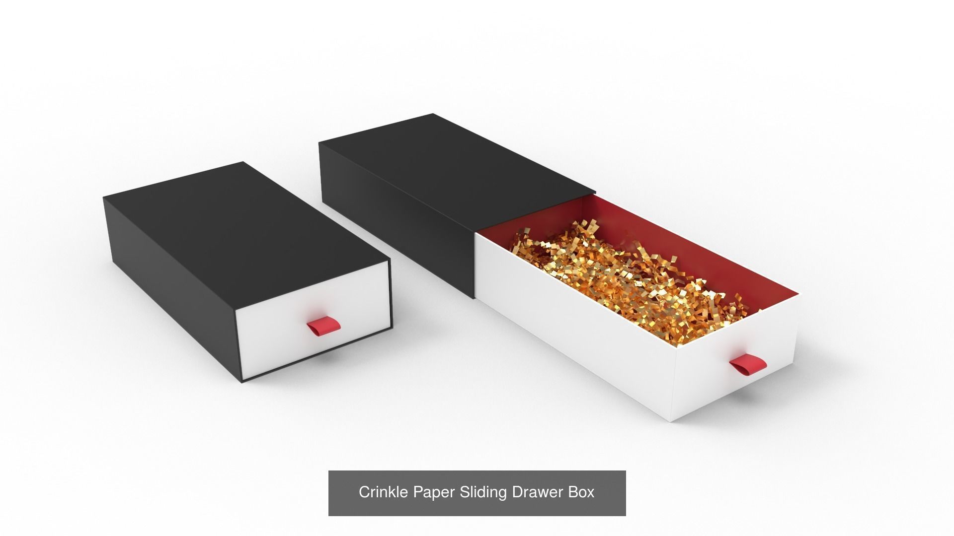 Crinkle Paper Gift Boxes - 6 Pack 3D Model Collection_5