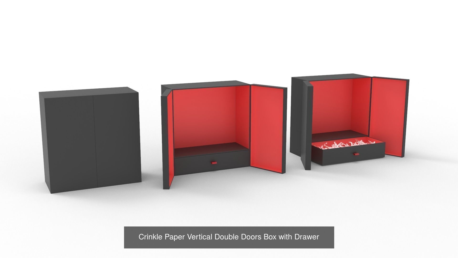 Crinkle Paper Gift Boxes - 6 Pack 3D Model Collection_6