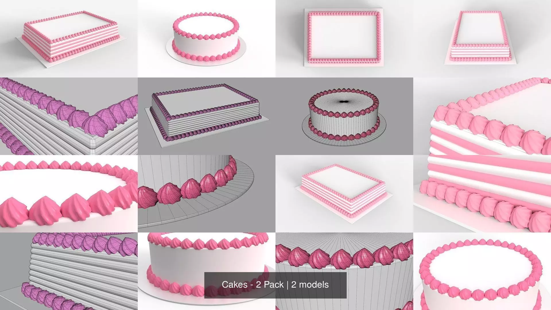 Cakes - 2 Pack 3D Model Collection_0