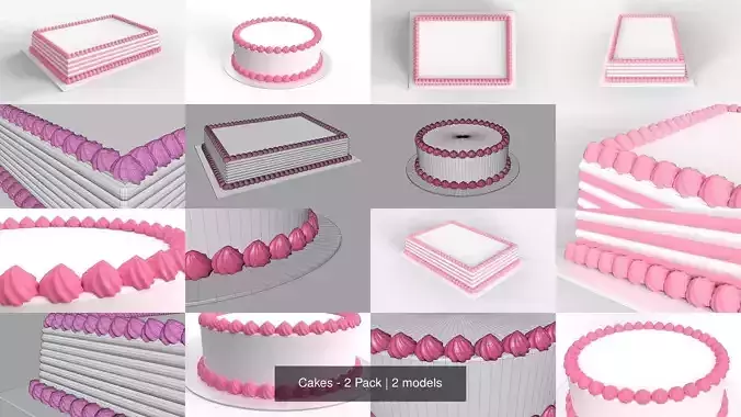 Cakes - 2 Pack 3D Model Collection