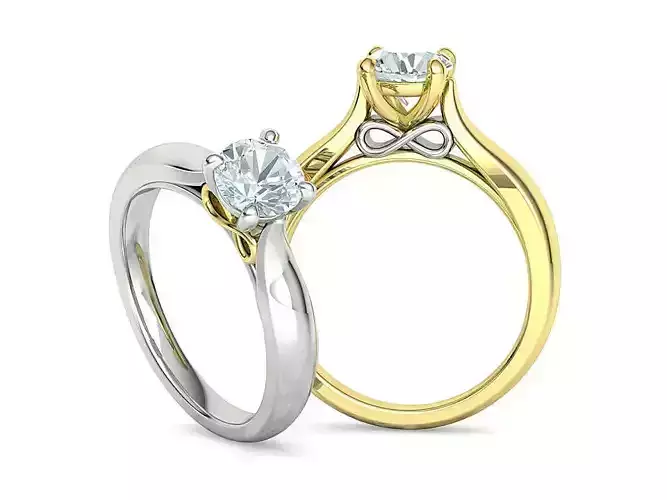1ct Solitaire Engagement Ring Infinity Sign Promise Ring 3dmodel 3D print model