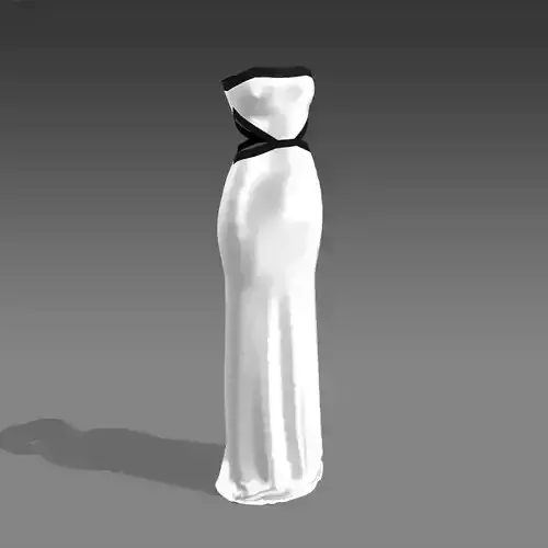 DIAMOND CUT DRESS BLACK ANND WHITE COLOR BLOCK STRAPLESS