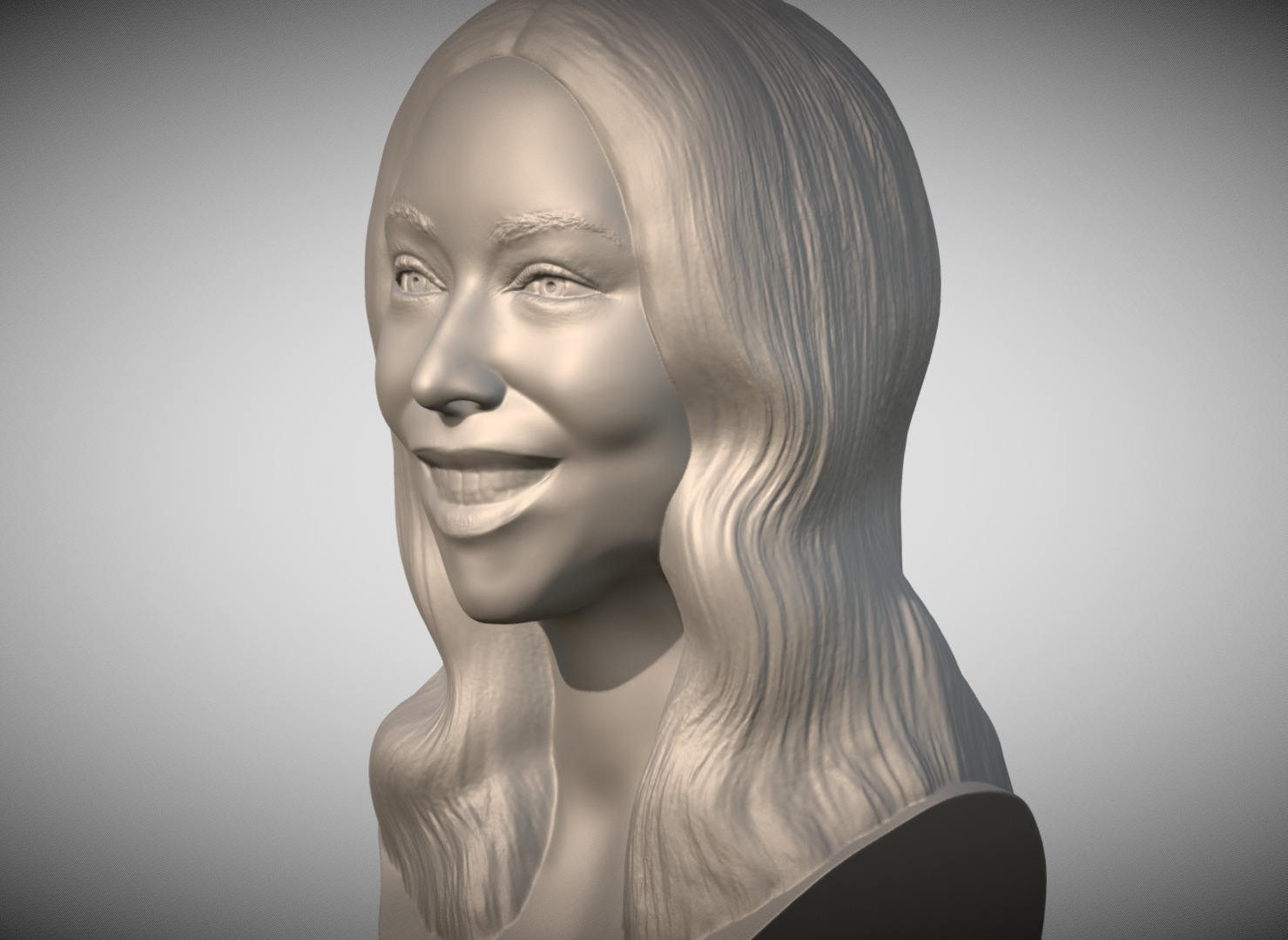 Mariah Carey bust for 3D printing 3D print model_4