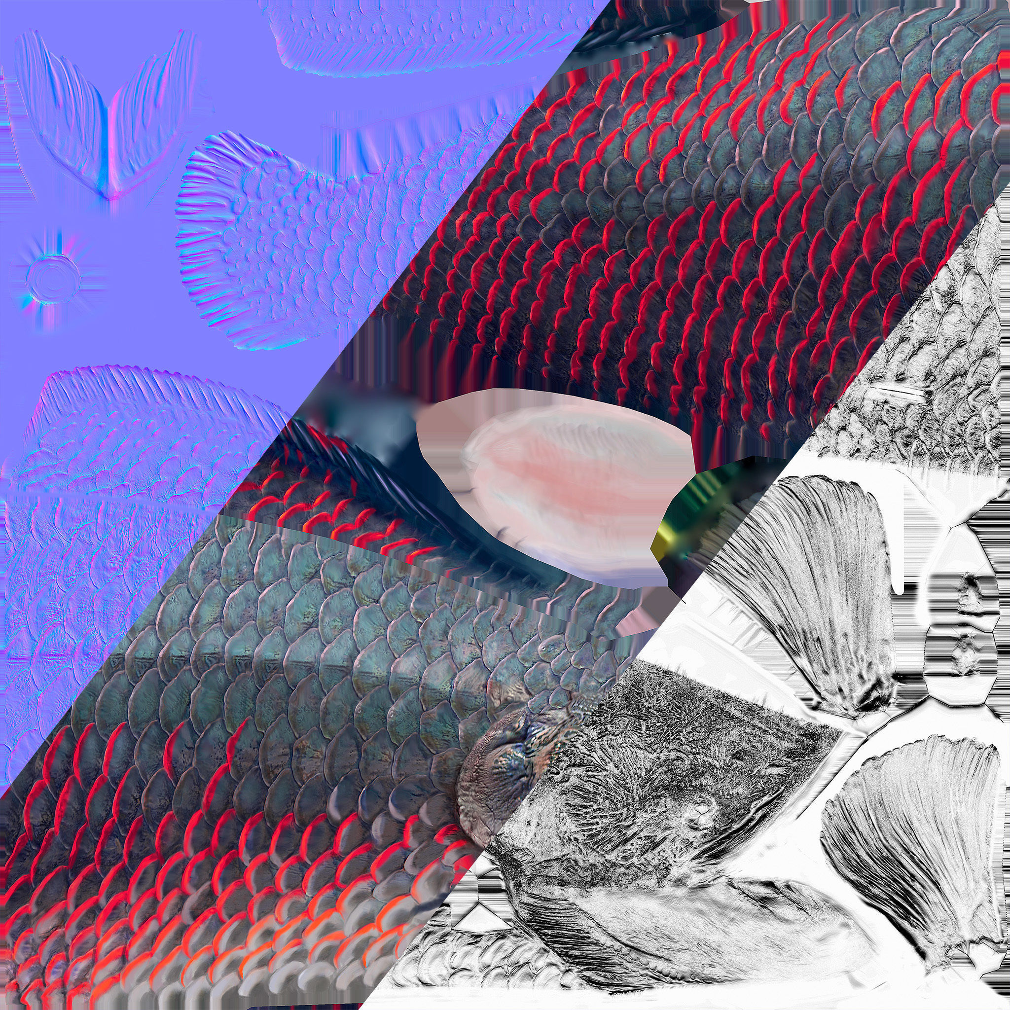 Fish Arapaima Gigas Low-poly 3D model_12