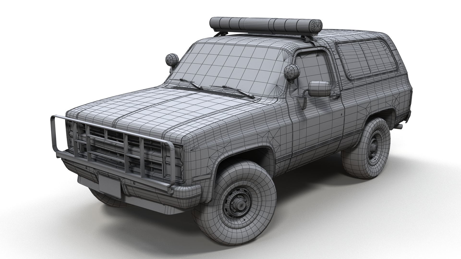 Police offroad car Low-poly 3D model_11