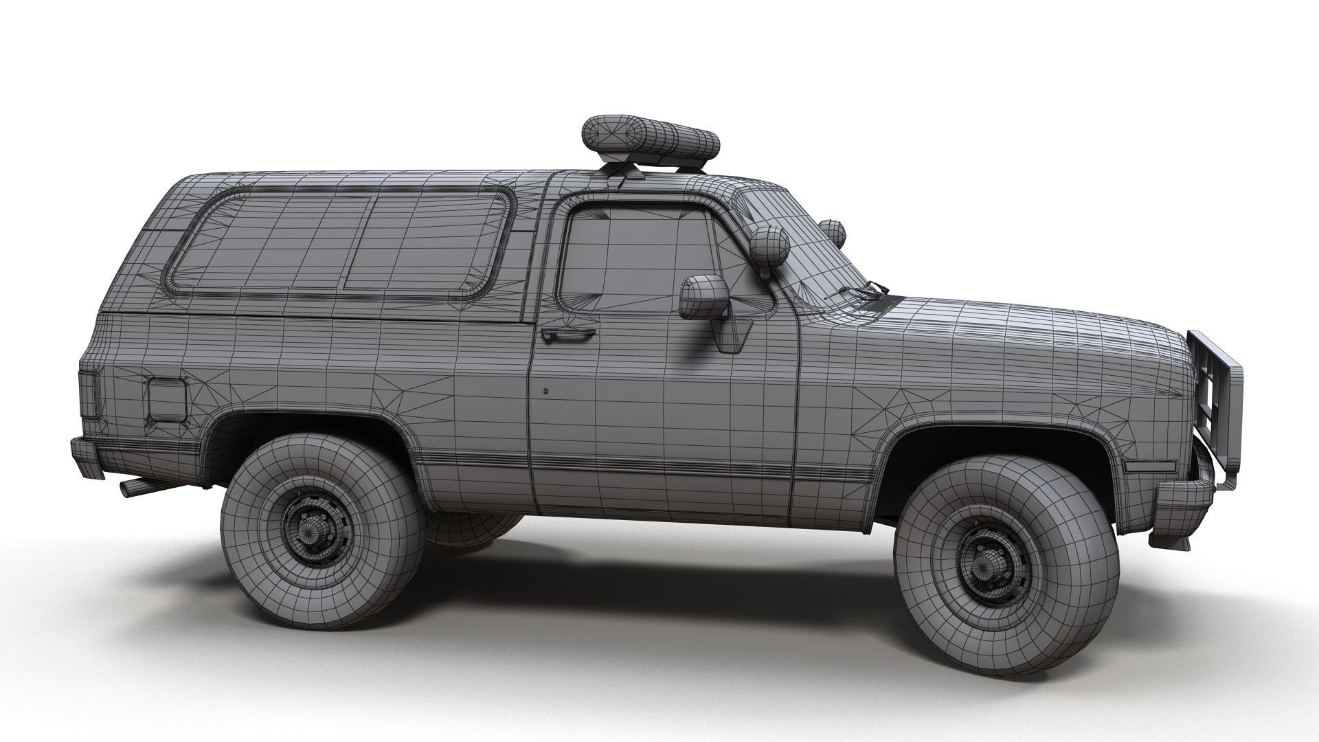 Police offroad car Low-poly 3D model_14