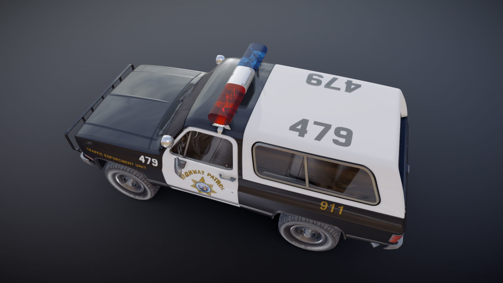 Police offroad car Low-poly 3D model_22