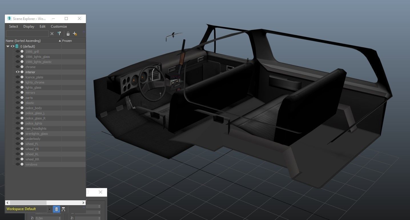 Police offroad car Low-poly 3D model_39
