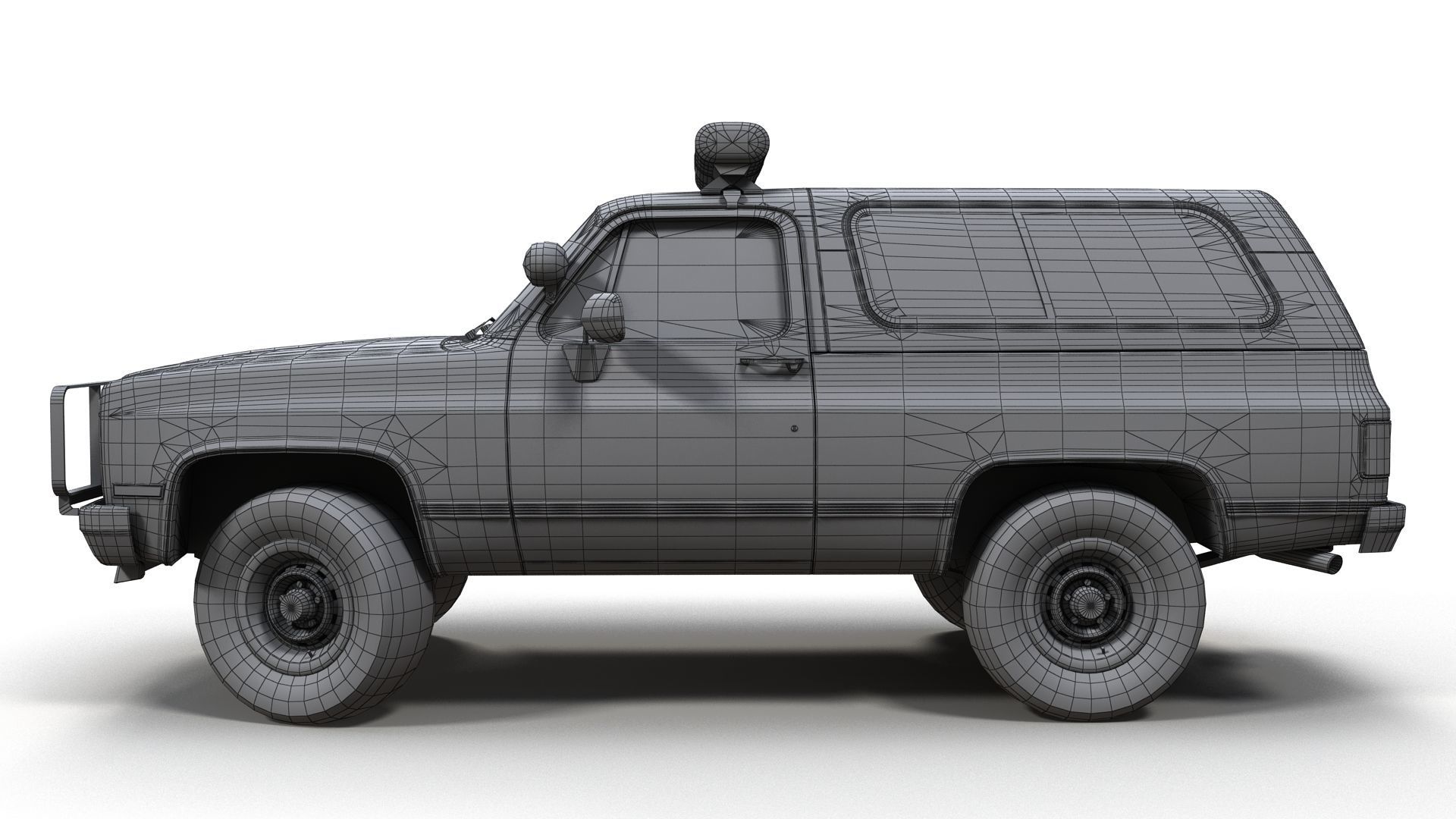 Police offroad car Low-poly 3D model_10