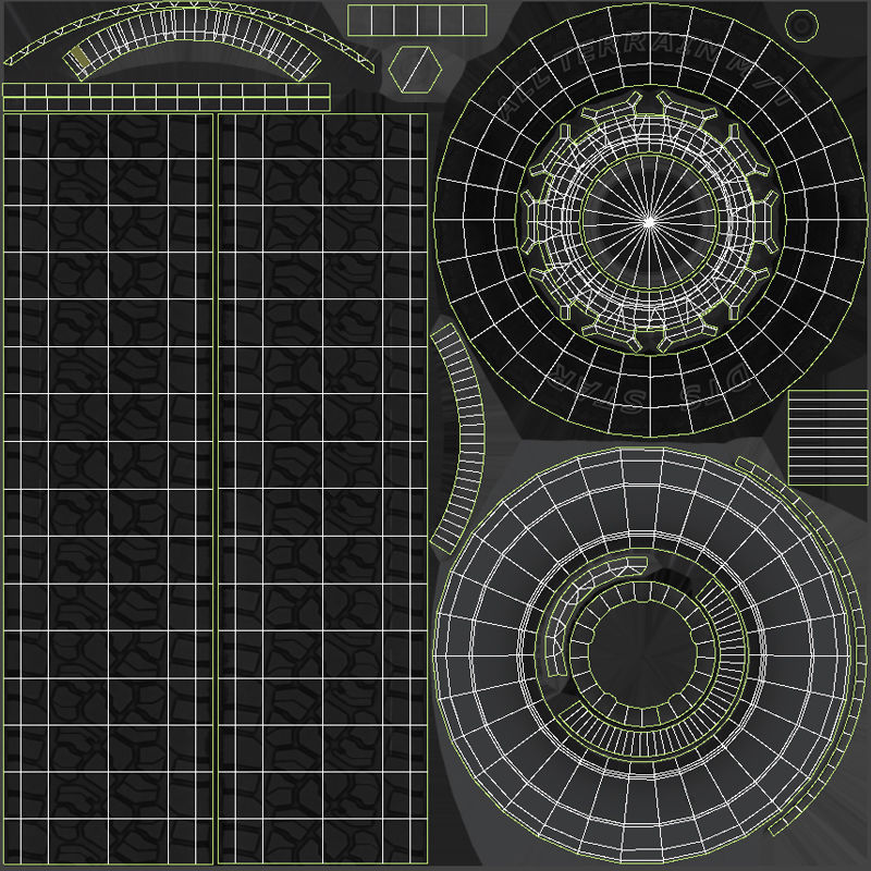 Police offroad car Low-poly 3D model_41