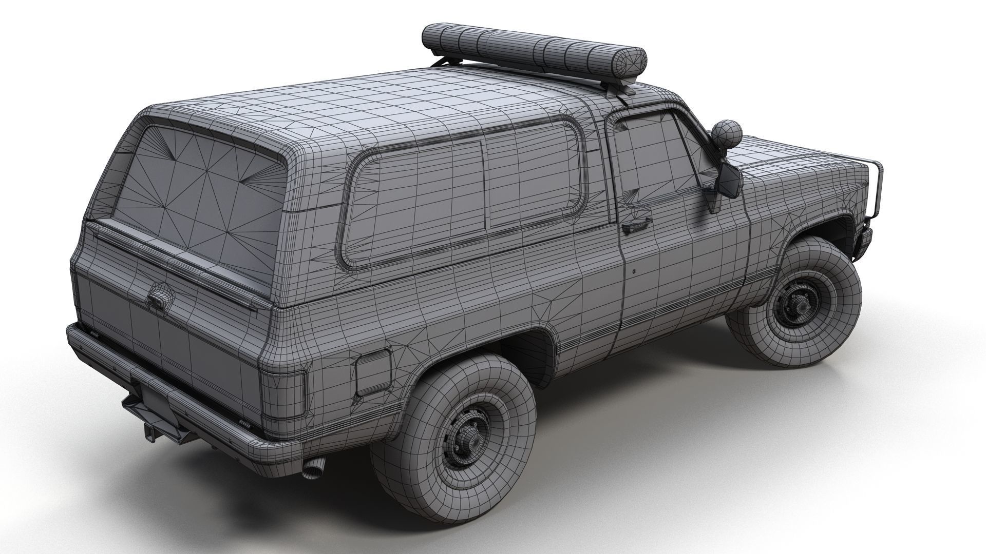 Police offroad car Low-poly 3D model_12