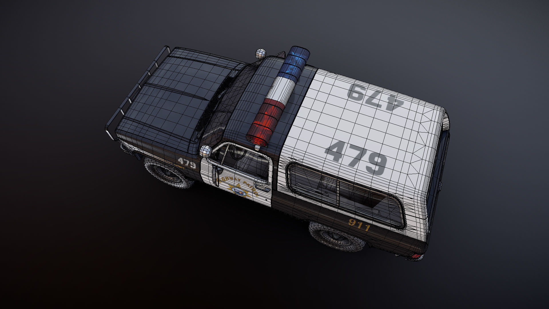 Police offroad car Low-poly 3D model_27