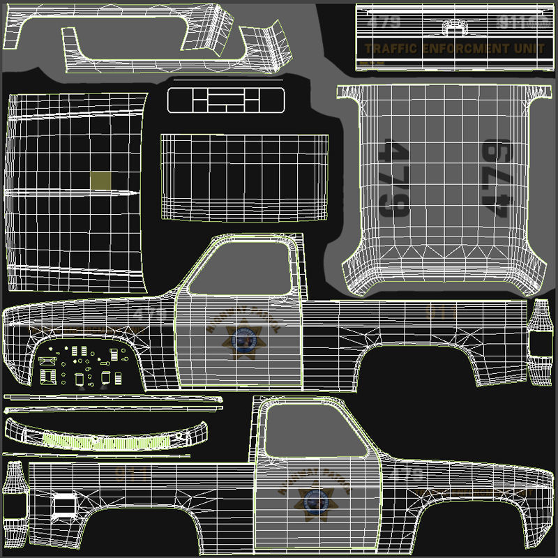 Police offroad car Low-poly 3D model_42